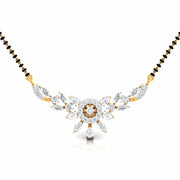 Fancy & Round Diamond Floral Mangalsutra with Central Diamond