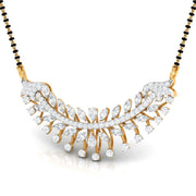 Fancy & Round Diamond Leaf Mangalsutra