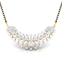 Fancy & Round Diamond Leaf Mangalsutra