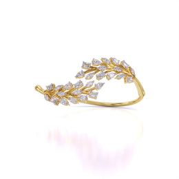 Luxe Leaf Gold Diamond Bangle