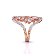 Feminine Cocktail Diamond Ring