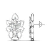 Floral Design Gold Stud Earrings