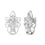 Floral Design Gold Stud Earrings