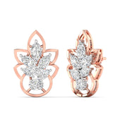 Floral Design Gold Stud Earrings