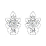 Floral Design Gold Stud Earrings