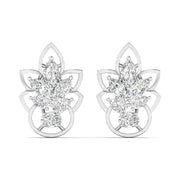 Floral Design Gold Stud Earrings