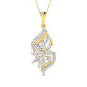 Floral Diamond Gold Pendant