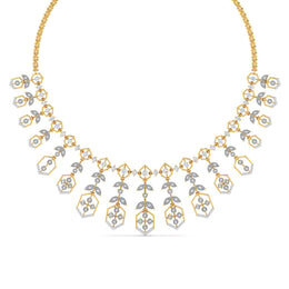 Floral & Geometric Diamond Necklace