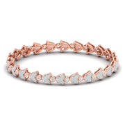 Floral Motif Diamond Bangle