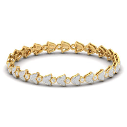 Floral Motif Diamond Bangle