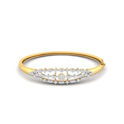 Floral Pattern Diamond Bangle