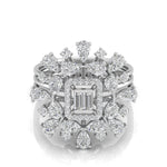 Floret Diamond Halo Ring