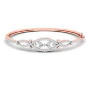 Geometric Open Design Diamond Bangle
