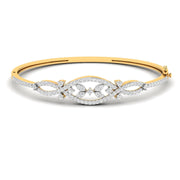 Geometric Open Design Diamond Bangle