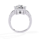 5.5 Pear Diamond Ring with Double Pave Band