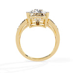 5.5 Pear Diamond Ring with Double Pave Band