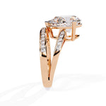 5.5 Pear Diamond Ring with Double Pave Band