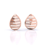 Gleaming Leaf Pattern Diamond Earrings