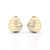 Gleaming Leaf Pattern Diamond Earrings
