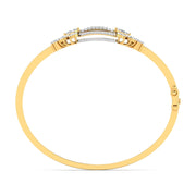 Dazzling Gold Diamond Cluster Bangle