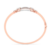 Dazzling Gold Diamond Cluster Bangle