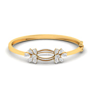 Dazzling Gold Diamond Cluster Bangle