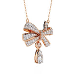 Graceful Bow and Stone Pendant
