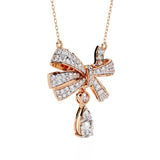 Graceful Bow and Stone Pendant