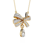 Graceful Bow and Stone Pendant