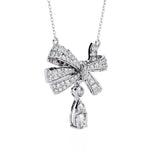 Graceful Bow and Stone Pendant