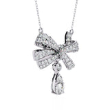 Graceful Bow and Stone Pendant