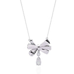 Graceful Bow and Stone Pendant