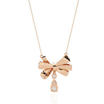 Graceful Bow and Stone Pendant