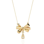 Graceful Bow and Stone Pendant