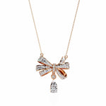 Graceful Bow and Stone Pendant