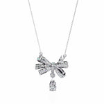 Graceful Bow and Stone Pendant