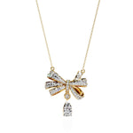 Graceful Bow and Stone Pendant