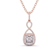 Halo Cushion Diamond Pendant