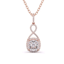 Halo Cushion Diamond Pendant