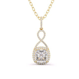 Halo Cushion Diamond Pendant