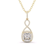 Halo Cushion Diamond Pendant