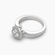 Halo Engagement Solitaire Round Diamond Ring