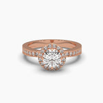 Halo Engagement Solitaire Round Diamond Ring