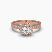 Halo Engagement Solitaire Round Diamond Ring