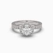 Halo Engagement Solitaire Round Diamond Ring