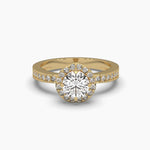 Halo Engagement Solitaire Round Diamond Ring