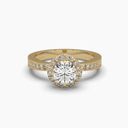 Halo Engagement Solitaire Round Diamond Ring