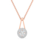 Halo Pendant with 0.5 Carat Center