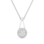 Halo Pendant with 0.5 Carat Center