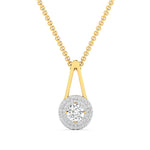 Halo Pendant with 0.5 Carat Center
